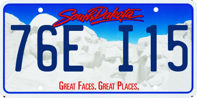 SD license plate 76EI15