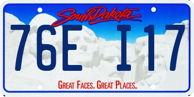 SD license plate 76EI17