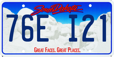 SD license plate 76EI21
