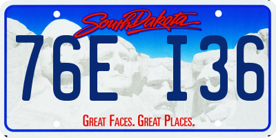 SD license plate 76EI36