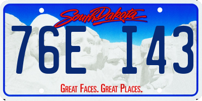SD license plate 76EI43