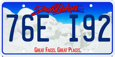 SD license plate 76EI92