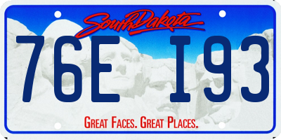 SD license plate 76EI93