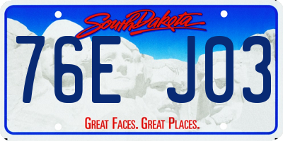 SD license plate 76EJ03