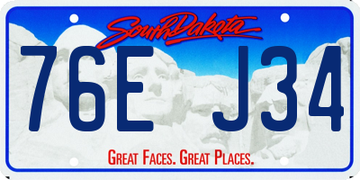 SD license plate 76EJ34