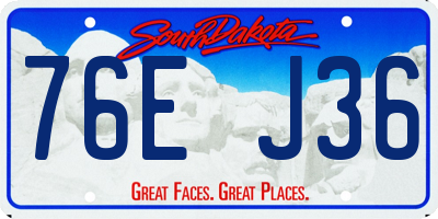 SD license plate 76EJ36