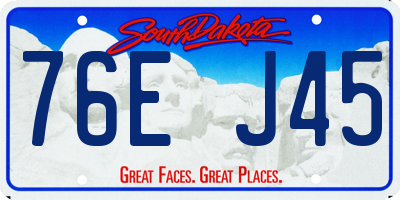 SD license plate 76EJ45