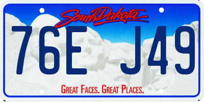 SD license plate 76EJ49