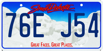 SD license plate 76EJ54