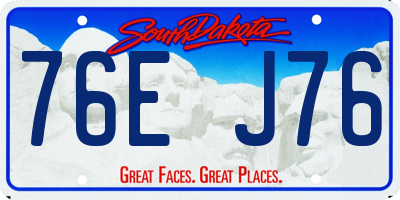 SD license plate 76EJ76