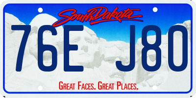 SD license plate 76EJ80