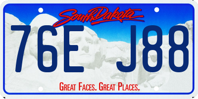 SD license plate 76EJ88