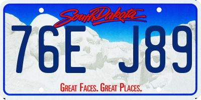 SD license plate 76EJ89