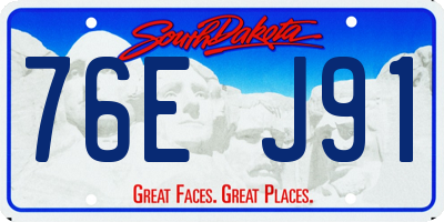 SD license plate 76EJ91