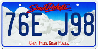 SD license plate 76EJ98