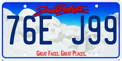SD license plate 76EJ99