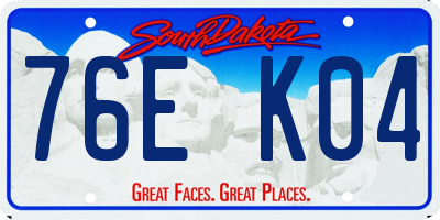 SD license plate 76EK04