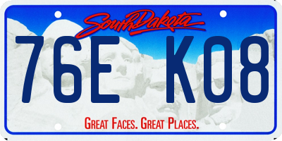 SD license plate 76EK08
