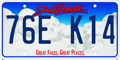 SD license plate 76EK14