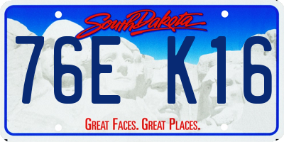 SD license plate 76EK16