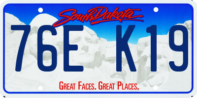 SD license plate 76EK19