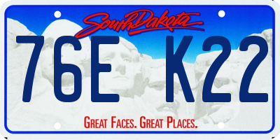 SD license plate 76EK22