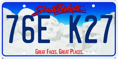 SD license plate 76EK27