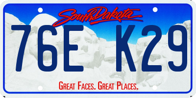 SD license plate 76EK29