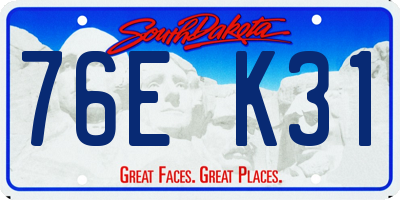 SD license plate 76EK31