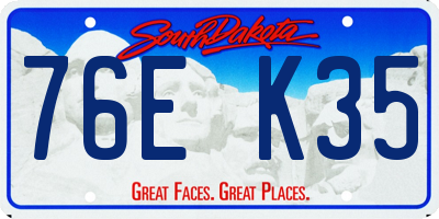 SD license plate 76EK35