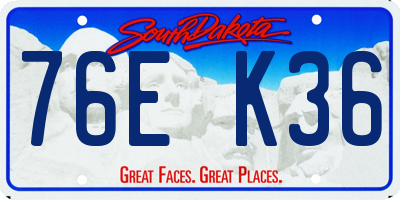 SD license plate 76EK36
