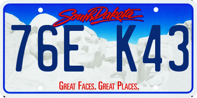 SD license plate 76EK43