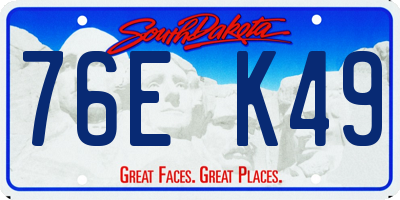 SD license plate 76EK49