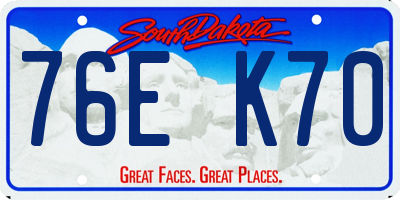 SD license plate 76EK70