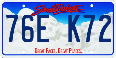 SD license plate 76EK72