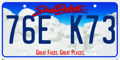 SD license plate 76EK73