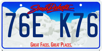 SD license plate 76EK76