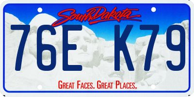 SD license plate 76EK79
