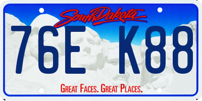SD license plate 76EK88