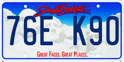 SD license plate 76EK90
