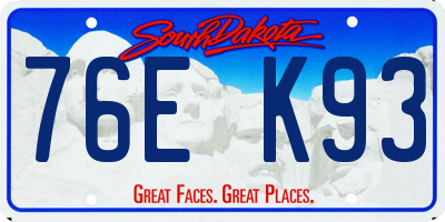 SD license plate 76EK93