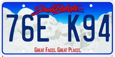 SD license plate 76EK94