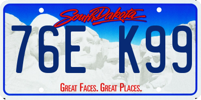 SD license plate 76EK99