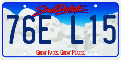 SD license plate 76EL15