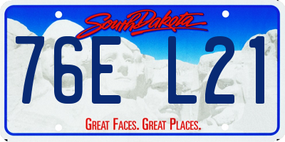 SD license plate 76EL21