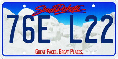 SD license plate 76EL22