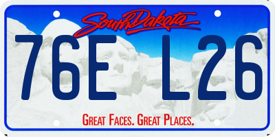SD license plate 76EL26