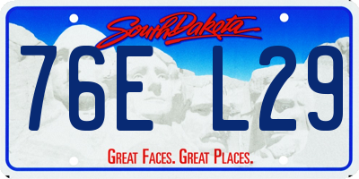 SD license plate 76EL29