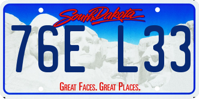 SD license plate 76EL33