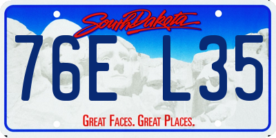 SD license plate 76EL35